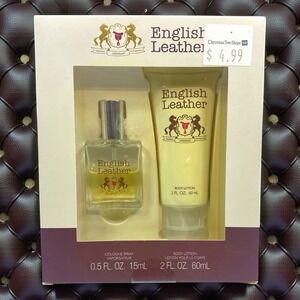 English Leather Men's Cologne 0.5oz & Body Lotion 2oz Gift Set Vintage Classic